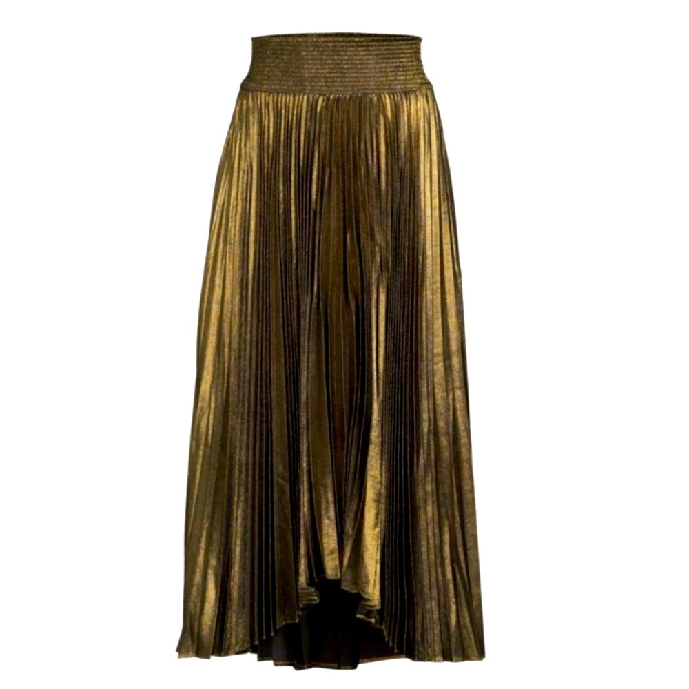 Eli Tahari metallic brown pleated skirt. M. Like new
